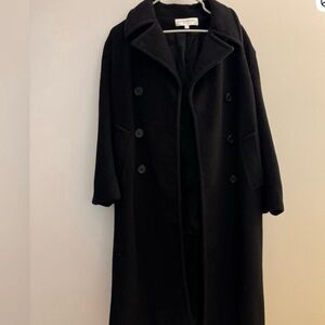 Jones New York Elegant Black 100% Wool Coat